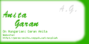 anita garan business card